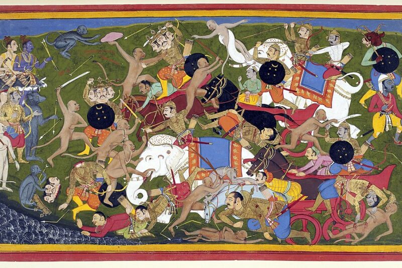 Battle scene, painting