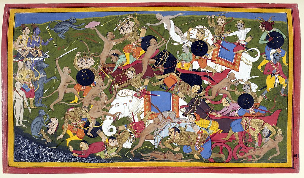 Battle scene, painting