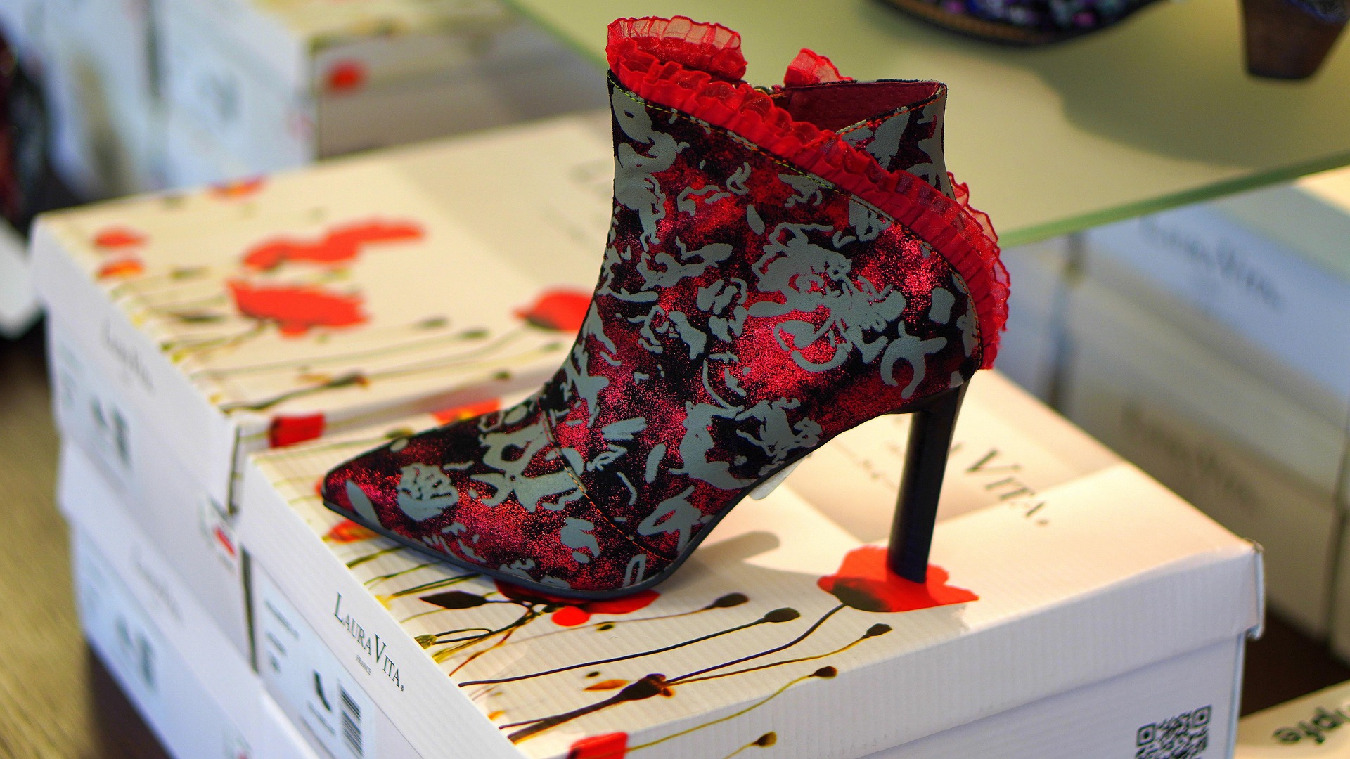 shoe on book